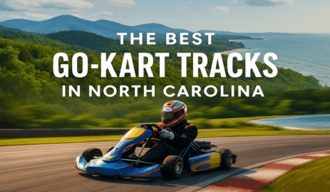 Go-kart racing track with mountain and ocean views in NC