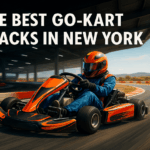 Go-kart racer on indoor-outdoor track in NYC