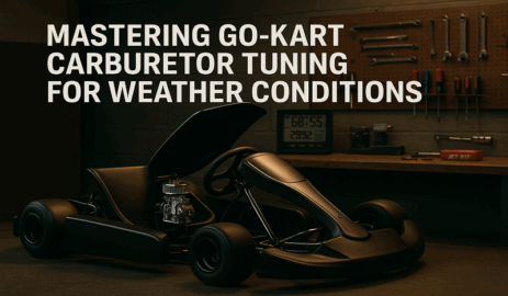 Illustration of a modern, aerodynamic go-kart designed for high performance in various weather conditions