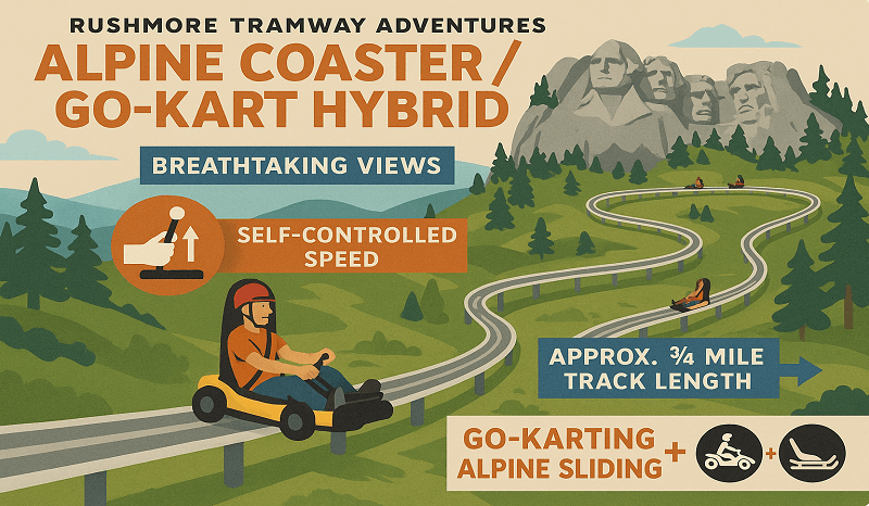 Infographic showing top go-kart tracks and features in South Dakota.